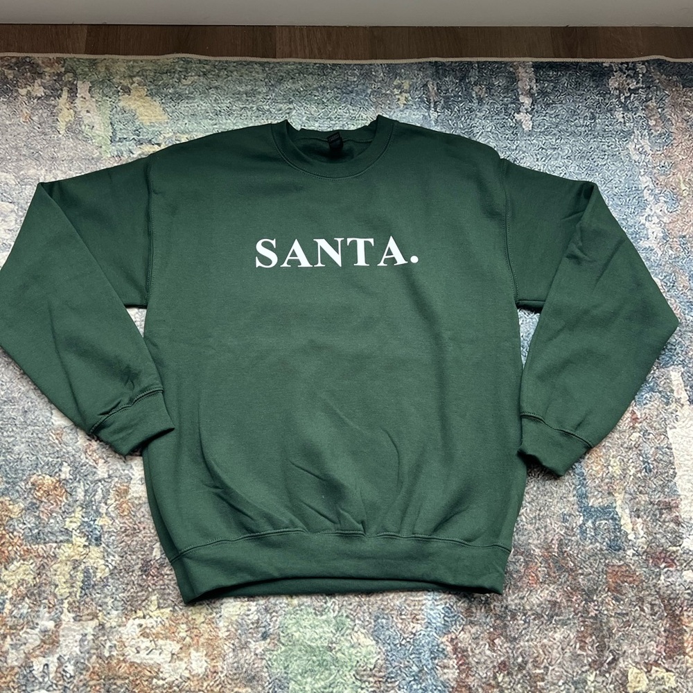 Santa Green Sweatshirt Size Medium